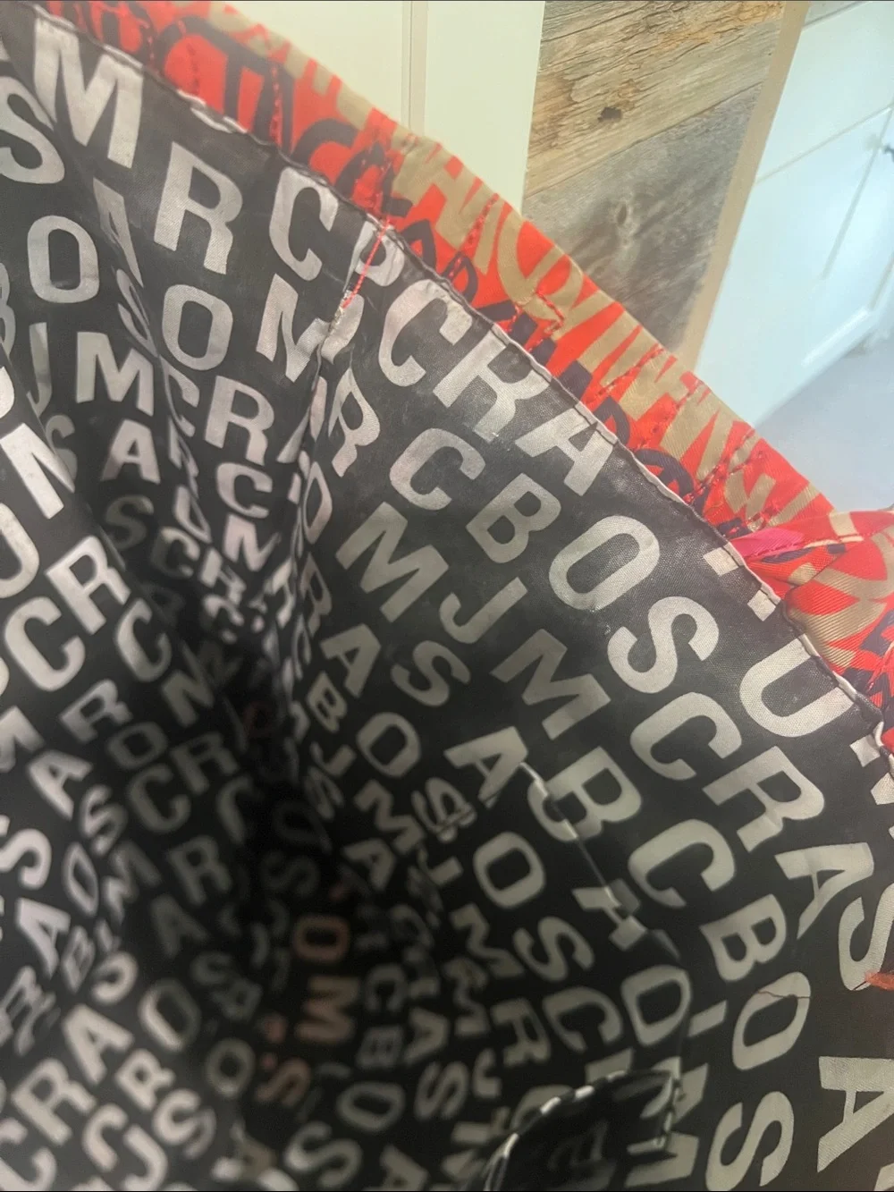 Marc by Marc Jacobs Vintage Graffiti Printed Quilted Nylon Tote Bag Multi